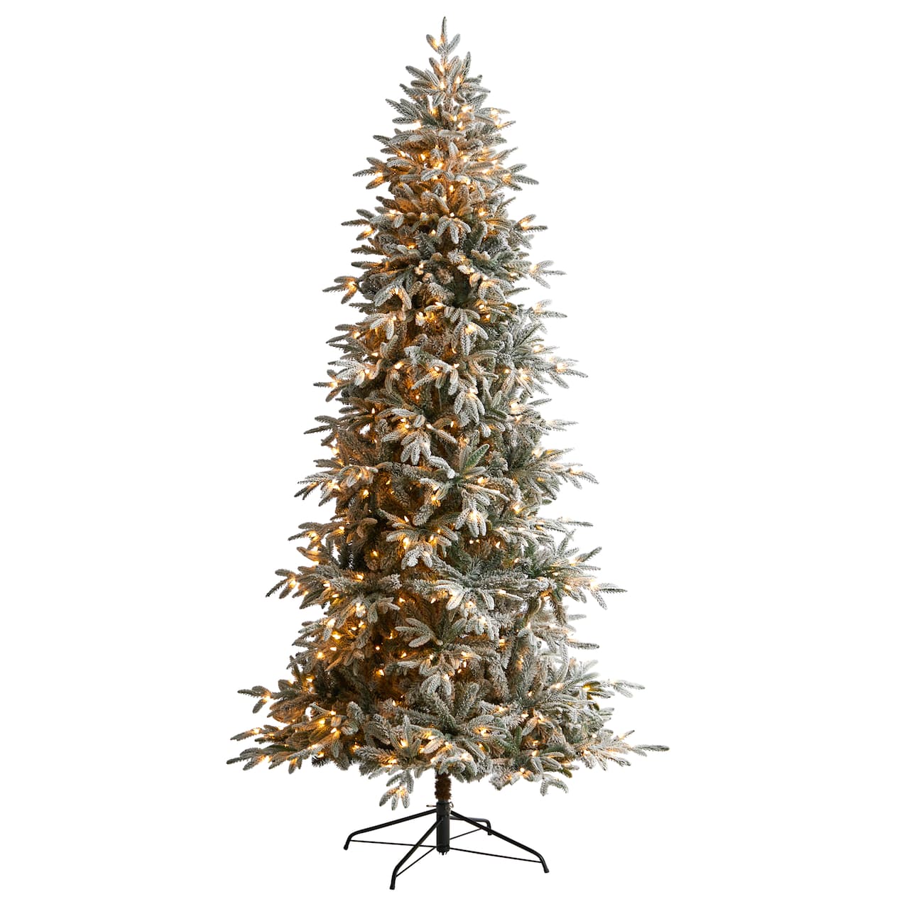 8.5ft. Pre-Lit Flocked Manchester Spruce Artificial Christmas Tree, Warm White Lights
